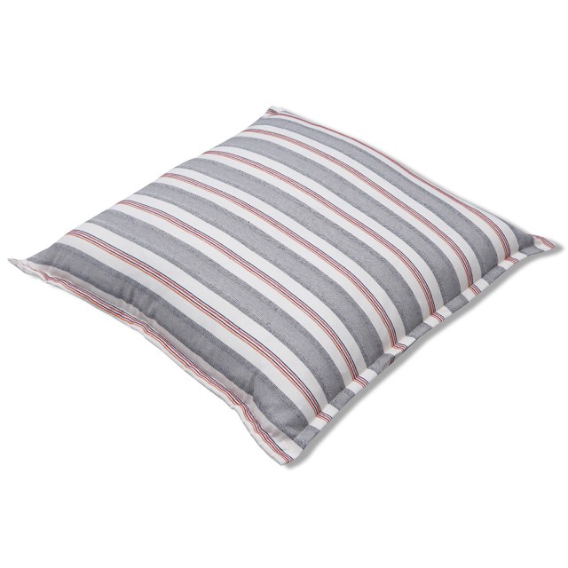 Μαξιλάρα δαπέδου φάκελος ριγέ γκρί με κόκκινες λεπτομέρειες