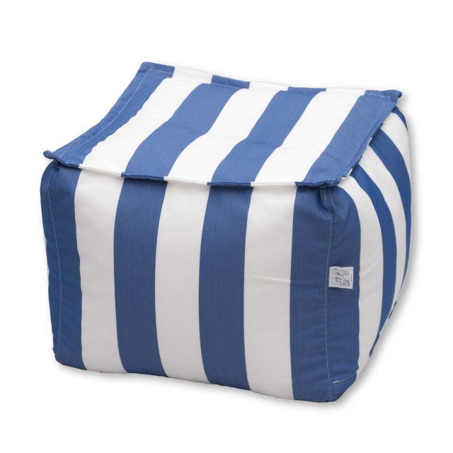 Πουφ Μίνι ΑΤΛΑΣ - Ριγέ άσπρο με μπλε