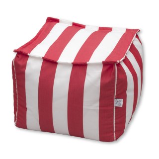 Πουφ Μίνι ΑΤΛΑΣ - Ριγέ άσπρο με κόκκινο