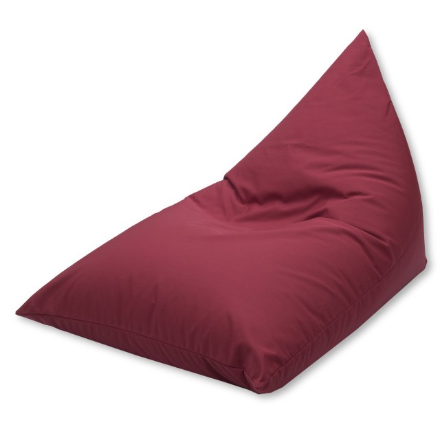 Πουφ ΕΡΜΗΣ με ύφασμα κατάλληλο για εξωτερικούς χώρους, σε χρώμα μπορντώ.