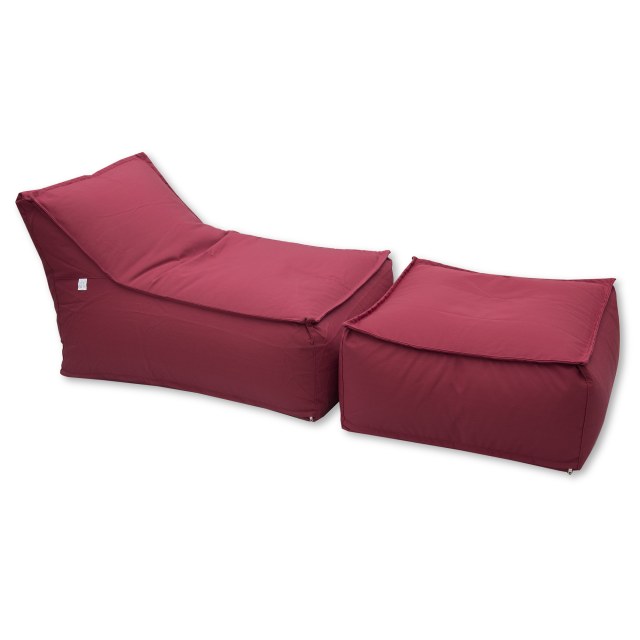 Σετ πουφ ΑΤΛΑΣ με ακριλικό ανεξίτηλο και αδιάβροχο ύφασμα σε μπορντό χρώμα. Κατάλληλο για εξωτερικούς χώρους.