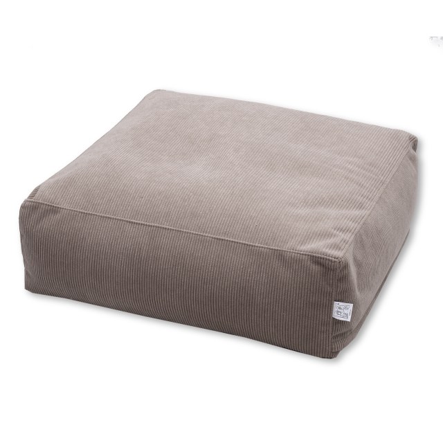 Πουφ Φαίδρα με κοτλέ ύφασμα εσωτερικού χώρου σε μπεζ χρώμα.