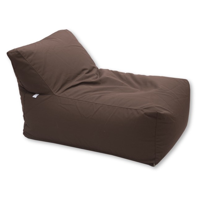 Πουφ Ηλέκτρα, με ύφασμα εξωτερικού χώρου σε καφέ χρώμα. Με minimal αισθητική για όλους τους χώρους.