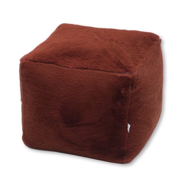 Πουφ Μίνι ΑΤΛΑΣ - Τερακόττα με γούνινη υφή