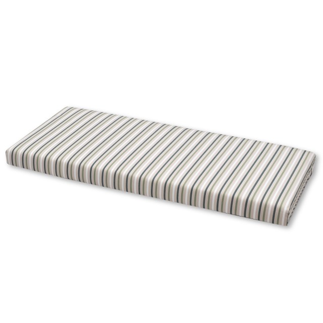 Μαξιλάρι καναπέ - πάγκου - Ριγέ μπεζ με πράσινο