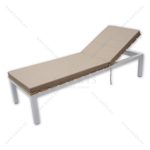 Στρώμα Ξαπλώστρας με Ύφασμα Εξωτερικού χώρου 100% acrylic solution dyed. Σε 7εκ πάχος και δέσιμο με ιμάντες και κορδόνι