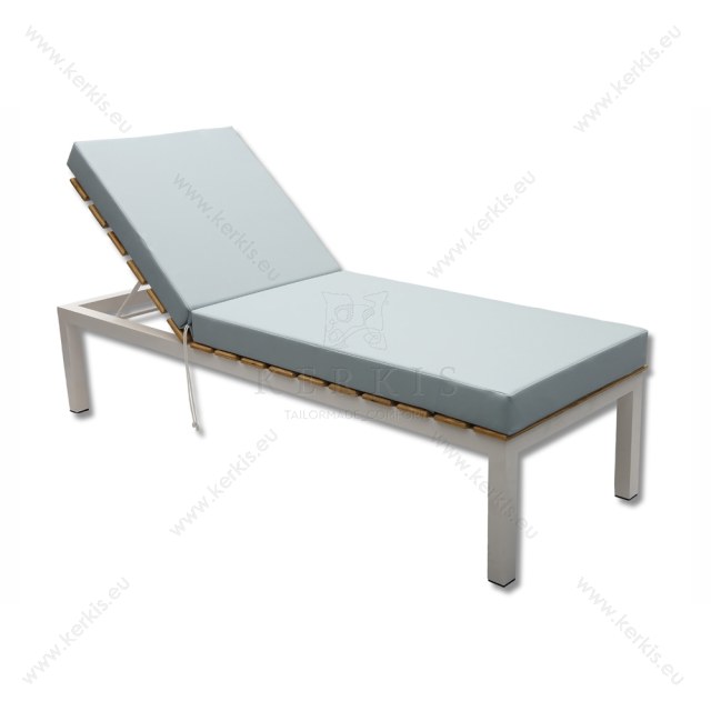 Στρώμα Ξαπλώστρας με Δερματίνη M.P.O. Σε 10εκ πάχος και γκρι-γαλάζιο χρώμα. Δέσιμο με ιμάντες και κορδόνια. Στρώμα Ξαπλώστρας με Δερματίνη M.P.O. Σε 10εκ πάχος και γκρι-γαλάζιο χρώμα. Δέσιμο με ιμάντες και κορδόνια.