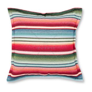 Μαξιλάρι καναπέ διακοσμητικό Κόκκινο boho πολύχρωμες γραμμές