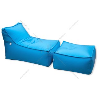 Πουφ "Άτλας" σε χρώμα γαλάζιο, κατασκευασμένο με ύφασμα εξαιρετικής αντοχής για κάθε εξωτερικό χώρο.